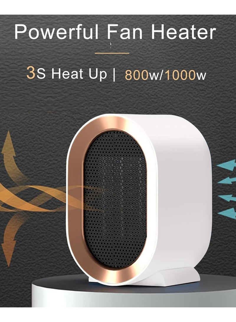 سخان كهربائي محمول بقدرة 800 واط - منفاخ هواء دافئ قوي مع مخرج هواء كبير سخان مدمج وفعال لغرفة النوم أو غرفة المعيشة أو السكن، مروحة متعددة الوظائف للراحة الدافئة - Image 2